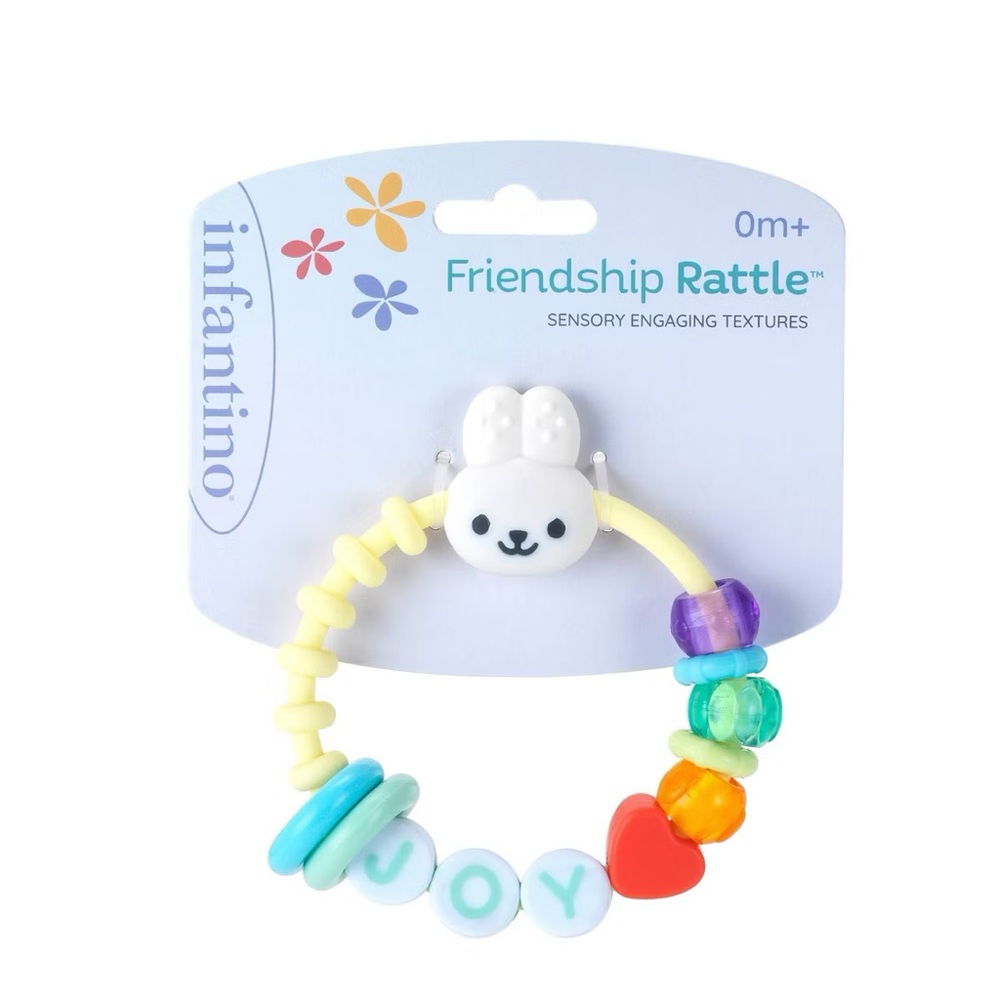Infantino nwt Friendship Rattle - Easter bunny rabbit rainbow - Picture 2 of 8